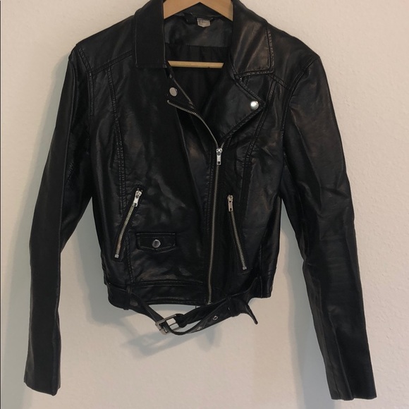 H&M Jackets & Blazers - H&M Pleather Biker Jacket - Size 6